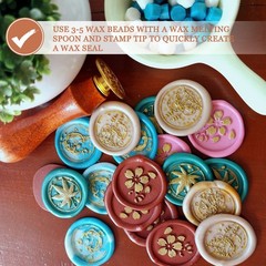4Pcs Wax Seal Beads Hexagon Sealing Beads Kit White/Blue/Dark Green/Light Green