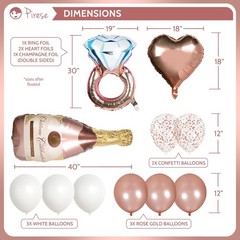 Pirese Rose Gold Happy Engagement Banner, Just Engaged