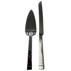 Vera Wang Stainless Steel Bow Ribbon Cake Server Knife Set Elegant Party