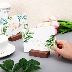 3 In. X 0.8 In. Walnut Pedestal Wood Place Card Holder Set of 12 Pcs Number Stan