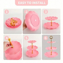 10Pcs Cake Rack Set 3 Double 3 Triple Layered Cupcake Stands 4 Appetizer Trays F