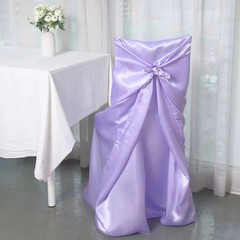 6 Lavender SATIN UNIVERSAL CHAIR COVER for Wedding Banquet Reception Decorations