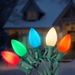 C7 Christmas Lights Outdoor, 25Ft Vintage Christmas String Lights with 27 Mul…