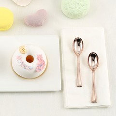 96 ROSE GOLD 4″ long Dessert Spoons Wedding Party Events Disposable Tableware