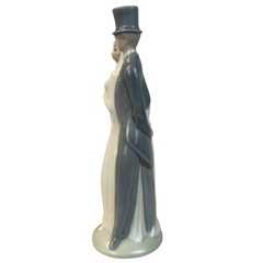 Nao by Lladro Bride/Groom Figurine Cake Topper Wedding 6″ White Grey Glossy