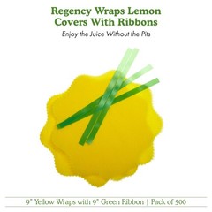 Regency Wraps Lemon Wraps Lemon Covers Yellow Green Ribbon 500 Count Wedge Bags