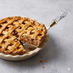 Mikasa Cake Pie Server 14” Stainless Steel Beveled Lucite Handle Gold Bolster