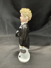 Vintage Lefton Porcelain Groom man in tuxedo pinstripe pants spaghetti hair 941