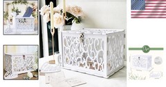 Sturdy Rectangular Card Box with Lock for Weddings Baby Showers and Birthdays