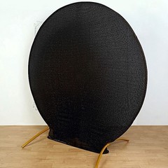 BLACK 7.5 ft Metallic Spandex STAND COVER Wedding Decorations Party Events