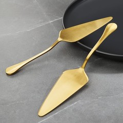 Gold Pie Server Stainless Steel Cake Pastry Set of 5 Serrated Knife 8.93 Inch