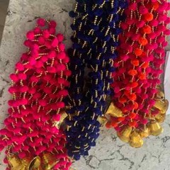 100 PC Multicolor Indian pom pom Christmas Wedding Decoration Mehndi functions
