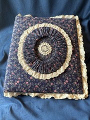 Vintage Blue Pink Floral Lace Fabric 3 Ring Binder Padded Photo Album Cottagecor