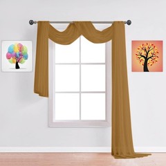 Wedding Arch Draping Fabric Bundle Has 2 216 Inch (18 Feet) Scarves in Caramel