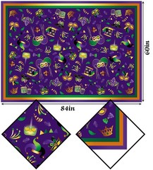 Hafangry Mardi Gras Carnival Tablecloth Masquerade 60″ x 84″, Multi-color