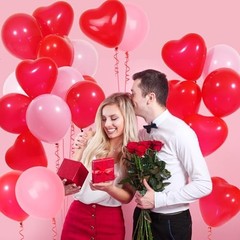 60Pcs Pink and Red Heart Shaped Balloons, Red Valentine’s Day Balloons Set