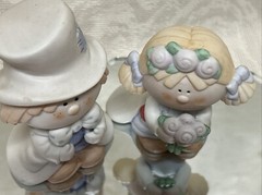 Bumpkins Bisque Porcelain Bride & Groom Figurines Fabrizio George Cake Toppers