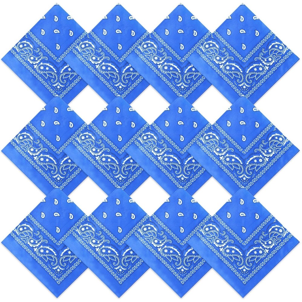 Suhine 12 Pcs Bandanas Bulk for Women Men 22 x 22 Inch Paisley Headband Cowbo…