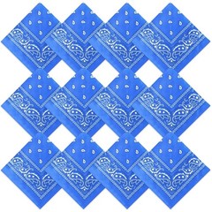 Suhine 12 Pcs Bandanas Bulk for Women Men 22 x 22 Inch Paisley Headband Cowbo…