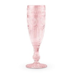 WEDDINGSTAR Vintage Style Pressed Glass Champagne Flute 6oz – Pink Blush Pink