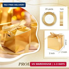MotiMind 48 Pcs Wedding Gift Boxes with Ribbon Small Party Favor Boxes with Lids