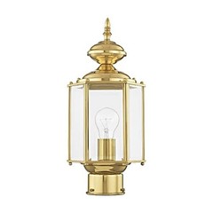 Lighting 2117-02 Post Light Fixture, Polished Brass | Clear Beveled Glass