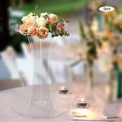 2pcs 60cm Clear Acrylic Centerpieces Flower Vase Wedding Anniversary Party Decor