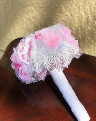 Satin and lace Shabby Chic Handmade Wedding Bouquets