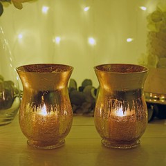8 inches Gold Crackle Glass Candle Holders Vases Party Wedding Home Centerpieces