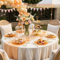 Rubtlamp 350-Pc Orange Gold Plastic Dinnerware Set for 50 Guests