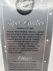 2 Piece Wilton 10″ Wedding Taper Candles RIBBONS & RINGS Vintage 1998 NEW-SEALED