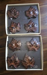Pottery Barn Maple Leaf Place Card Holders Set of 8 Bronze Metal w/ Boxes #100
