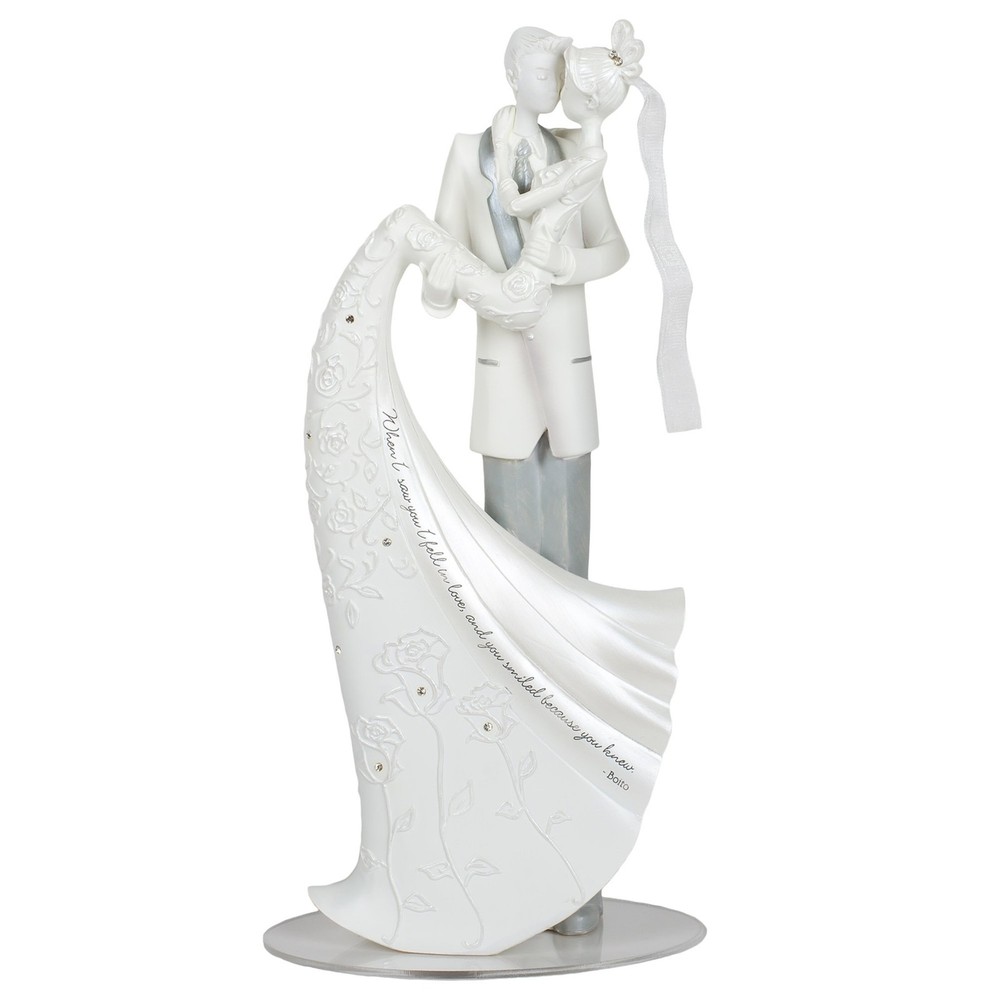 Language of Love «The Kiss» Cake Topper, 9-Inch 9-Inch, White
