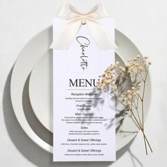 50 Sets 4×9 Inch White Blank Wedding Menu Name Place Cards 76lb Cardstock