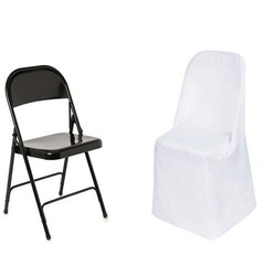 100 WHITE Polyester FOLDING CHAIR COVERS Wedding Party Banquet Event Decorations