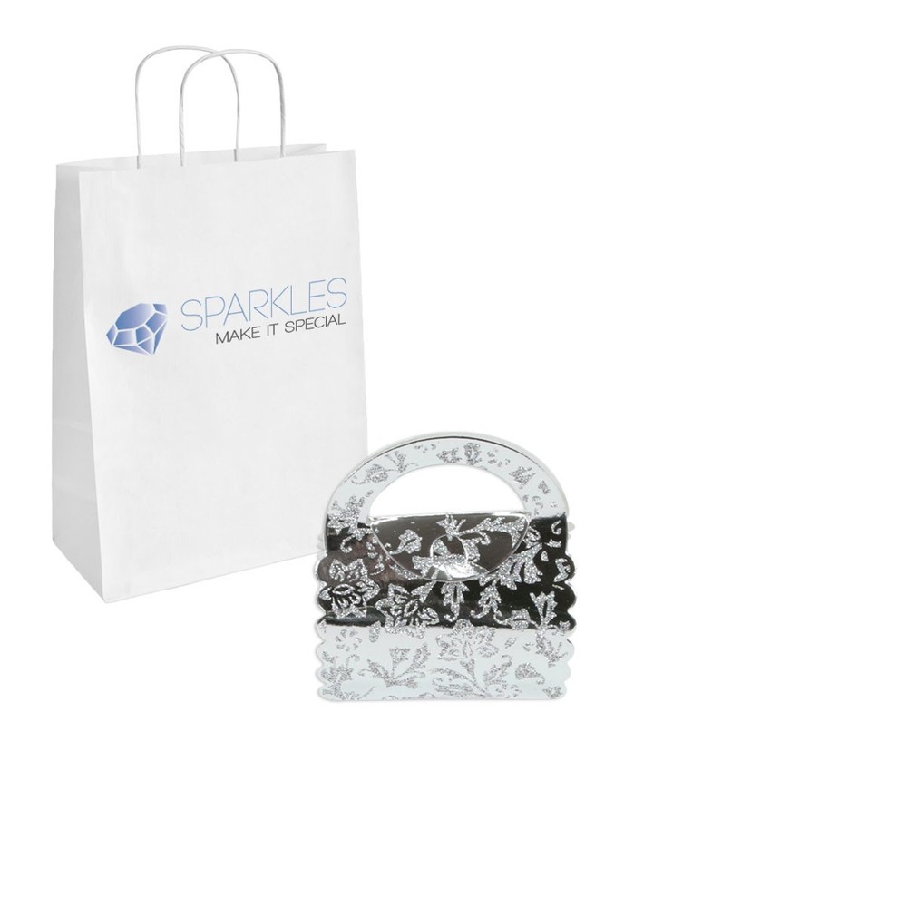 10 Mirror Silver Purse Wedding Favor Gift Boxes Decor Candy