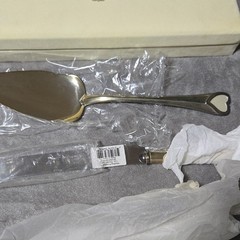 Lenox Gold Glossy Stainless Steel Heart Handle Cake Knife & Server Set, 2-Piece