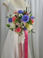 Bright Victorian Garden Boho Faux Silk Wedding Bouquet
