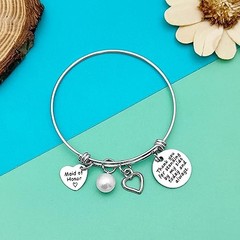 6 Pcs Bridesmaid Gifts 4xBridesmaid &1xMaid of Honor&1xMatron of Honor-Silver