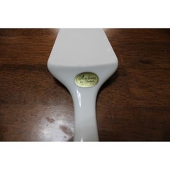 Andrea by Sadek White Porcelain Cake Server Gold Scroll Handle Japan Vintage