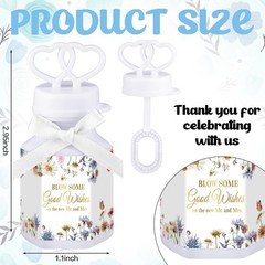 150 Pcs Wildflower Wedding Bubbles Bulk with Bubble Solution Wedding Mini Bub…