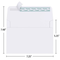 Eupako 5×7 Envelopes Self Seal 100 Pack, White A7 (5.25 x 7.25 Inches),