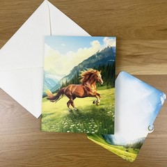 3D Horse Popup Card – Handmade Animal-Themed Paper Art for Birthday, Annivers…