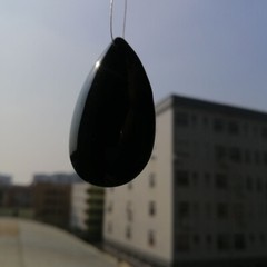 20Pcs Black 47mm Crystal Smooth Drop Pendant Chandelier Prisms Lamp Parts