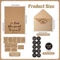 Affrolling 50 Pack Religious Christian Thank You Cards Bulk with Envelopes an…