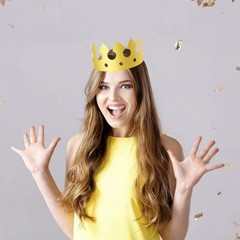 Party Hats For Coronation Celebration Gold Paper Crowns Easy To Install