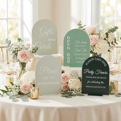 4 Pcs Acrylic Wedding Signs for Reception and Ceremony, Wedding Signage Decor