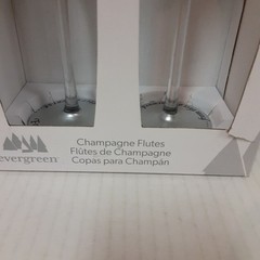 Hand Painted 6 oz. Bride and Groom Wedding Champagne Flute Glasses Set of 2 NEW