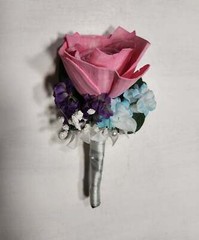 Pink Purple Teal Rose Calla Lily Sola Wood Bridal Wedding Bouquet Accessories