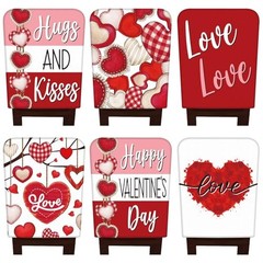6 Pcs Valentines Day Chair Covers Valentines Dining Chair Back Love Heart